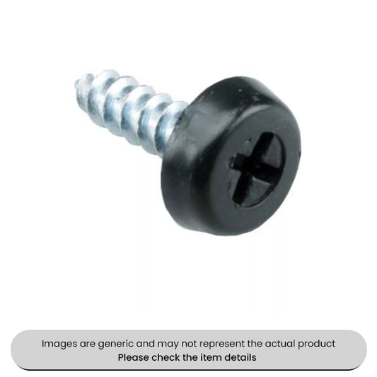 Zinc Plated No. Plate Fixings Black Plastic Headed Screws 3/4" Pack Qty 100