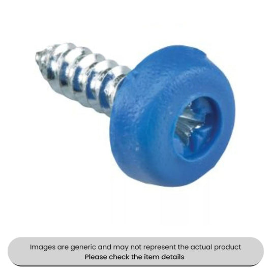 Zinc Plated No. Plate Fixings Blue Plastic Headed Screws 3/4" Pack Qty 100
