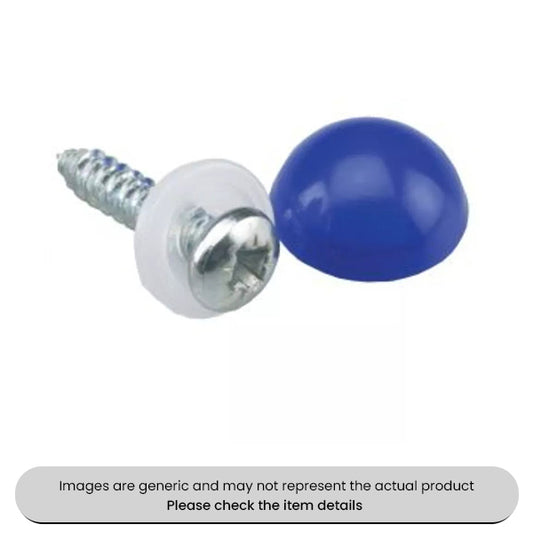 Zinc Plated No. Plate Fixings Blue Caps, Domes & Screws 8X3/4" Pack Qty 100