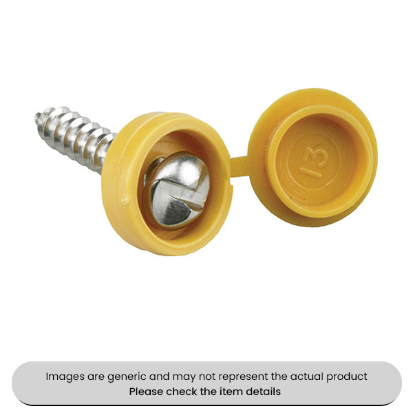Zinc Plated No. Plate Fixings Yellow Security Flip Top Screws 8X3/4" Pack Qty 25