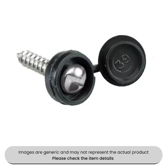Zinc Plated No. Plate Fixings Black Security Flip Top Screws 8X3/4" Pack Qty 25