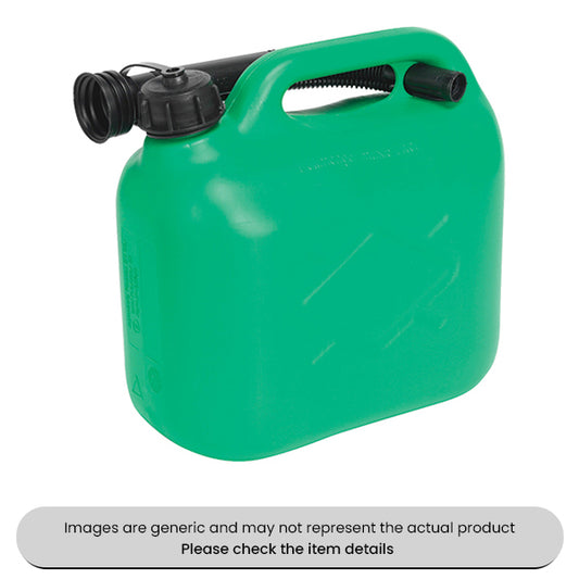 Green Fuel Cans 5L With Safety Lock Cap & Pouring Spout Pack Qty 1