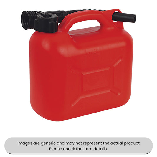 Red Fuel Cans 5L With Safety Lock Cap & Pouring Spout Pack Qty 1