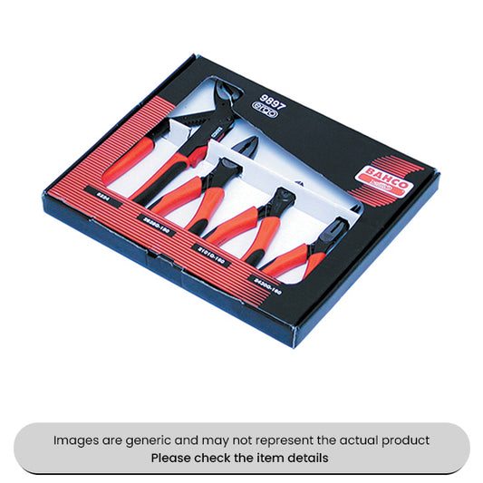 Pliers Set With Slip Joint, Combination, Long Nose & Side Cutting Pack Qty 1