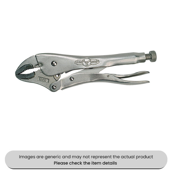 Locking Pliers Curved Jaw 10CR 200mm Pack Qty 1