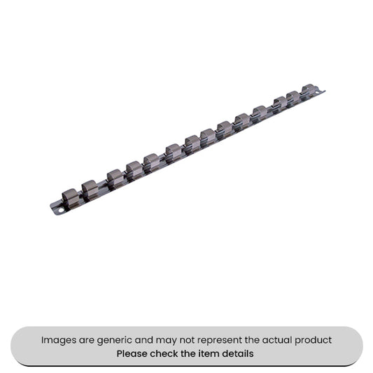 Chrome Plated Socket Rails With Clips 3/8" Drive Pack Qty 1