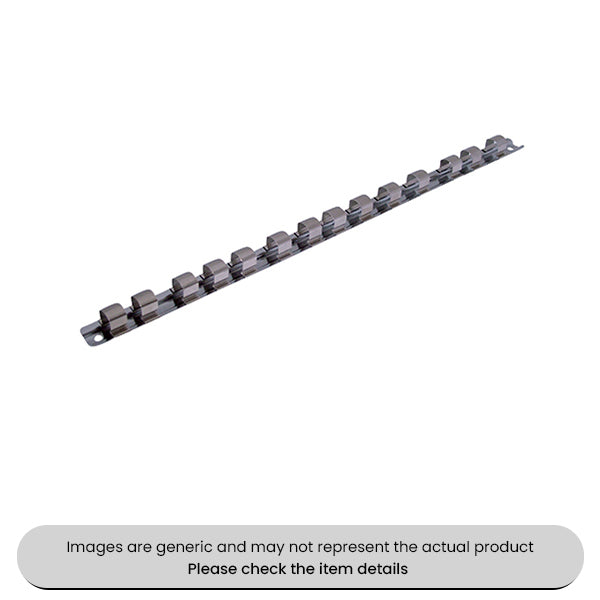Chrome Plated Socket Rails With Clips 1/2" Drive Pack Qty 1