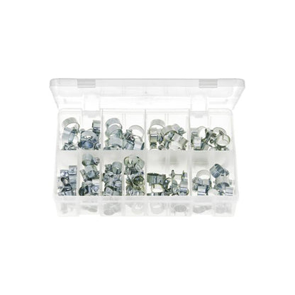 Mini Hose Clips Assortment - Box of 100 Pieces, Sizes 7–18mm Box of 100 Pieces