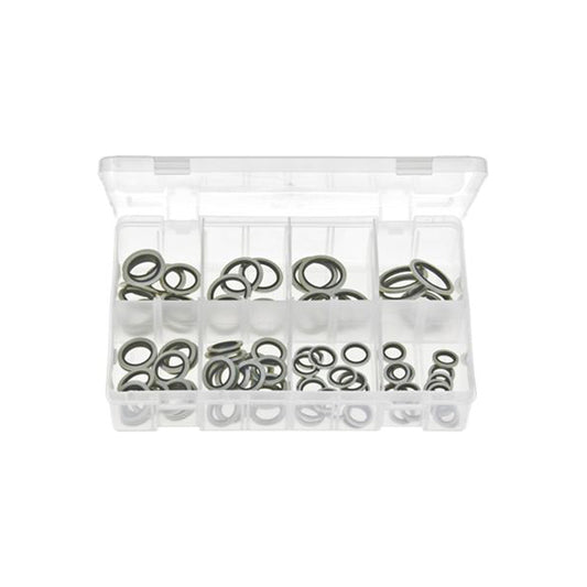 Bonded Seals (Dowty Washers) - Metric Assortment, Box of 90 Pieces, 8 Sizes Box of 90 Pieces