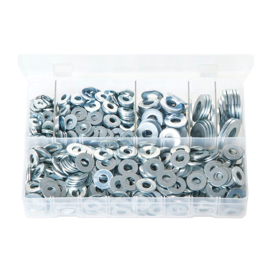 Zinc Plated Steel Heavy Gauge Flat Washers Imperial Box of 920 Pieces Box of 920 Pieces