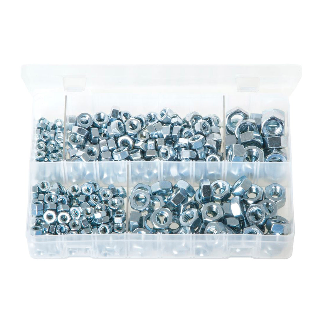 Zinc Plated Steel Nuts M5-M10 Box of 370 Pieces DIN 934 Box of 370 Pieces