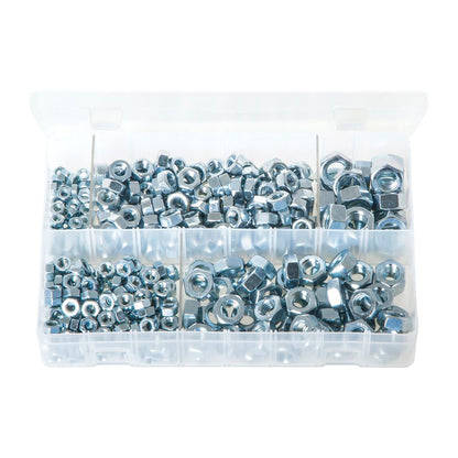 Zinc Plated Steel Nuts M5-M10 Box of 370 Pieces DIN 934 Box of 370 Pieces