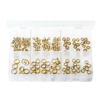 Olives Stepped Metric Box of 185 Brass Connectors in 6 Sizes Box of 185 Pieces
