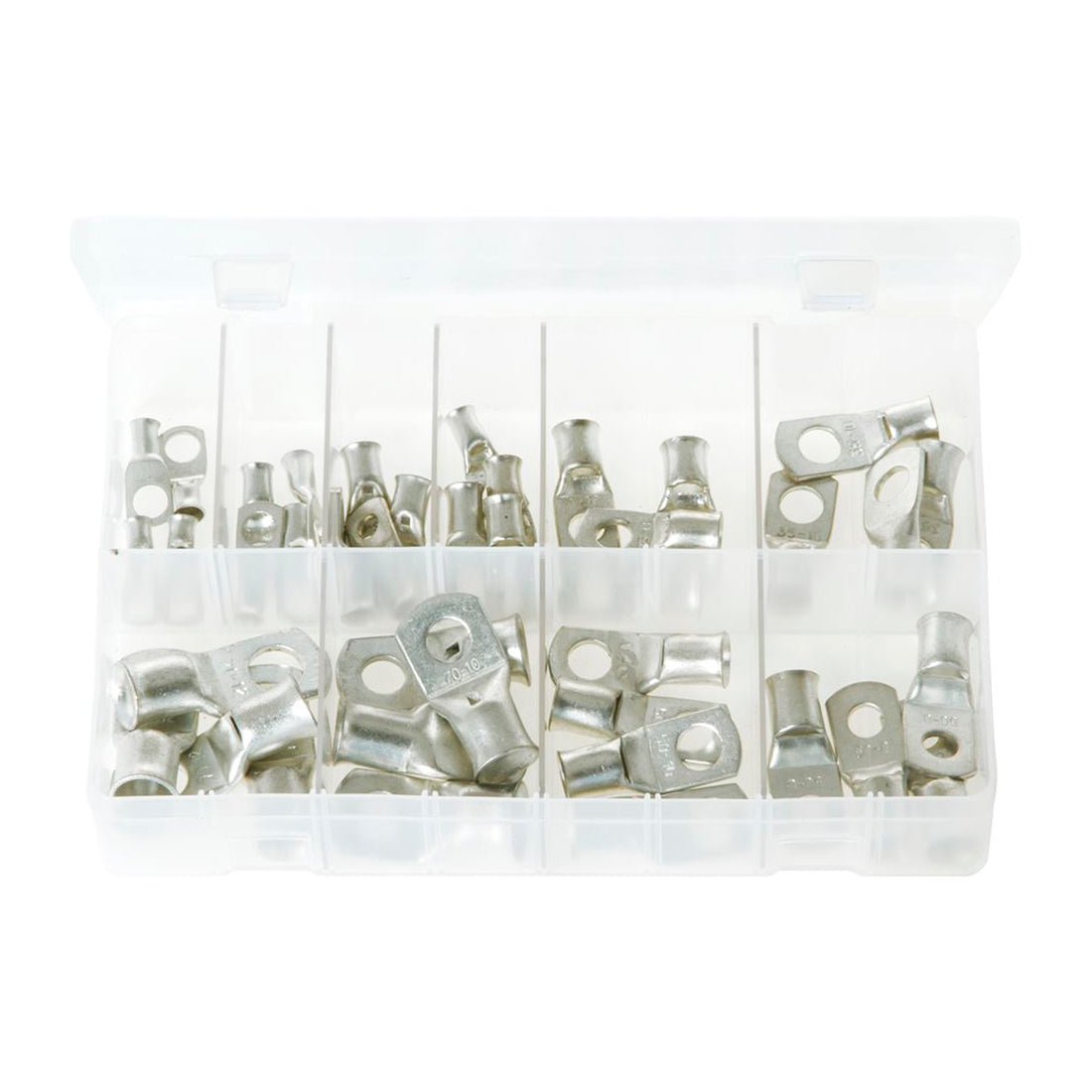 Copper Tube Terminals Assorted Box 40 Pieces (10 Sizes for Cable & Bolt Holes) Box of 40 Pieces