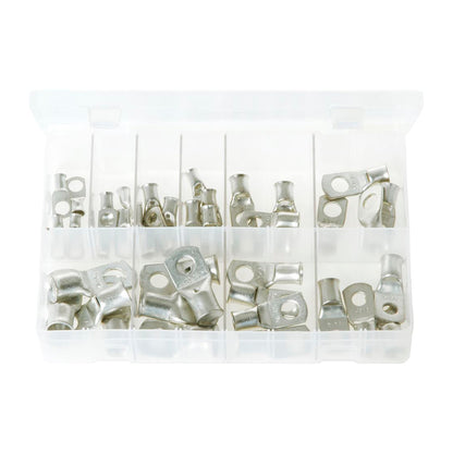 Copper Tube Terminals Assorted Box 40 Pieces (10 Sizes for Cable & Bolt Holes) Box of 40 Pieces