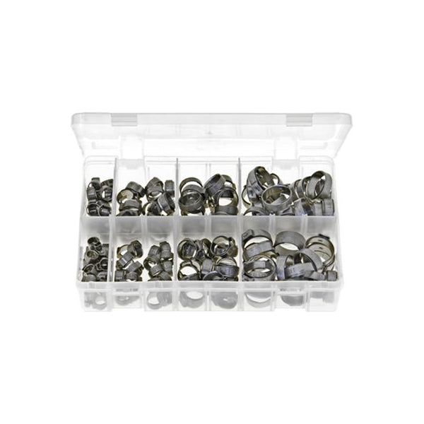 Oetiker O-Clips Single Ear Assortment Box 160pc Stainless Steel Sizes 7–22.8mm Qty 1