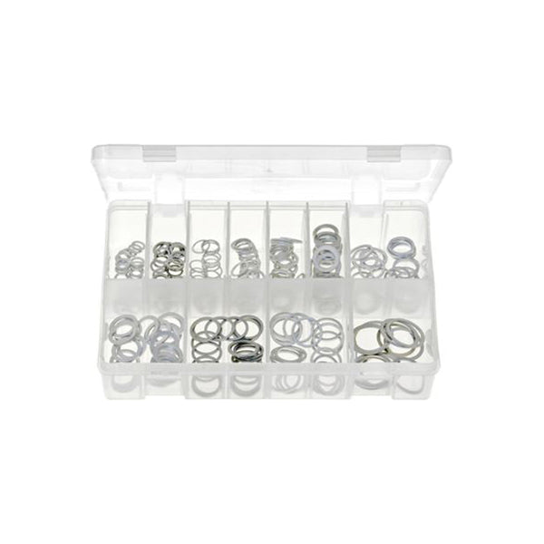 Aluminium Washers Assortment - Box of 260 Pieces, 11 Sizes, DIN 7603A Box of 260 Pieces