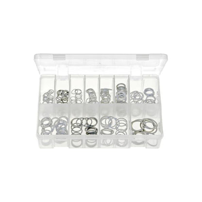 Aluminium Washers Assortment - Box of 260 Pieces, 11 Sizes, DIN 7603A Box of 260 Pieces