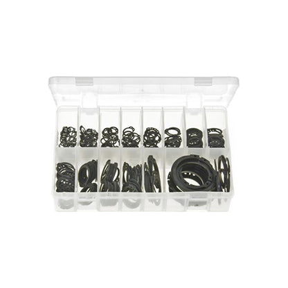 Circlips External Assortment - Box of 350 Pieces, 16 Sizes (7–50mm), DIN 471 Box of 350 Pieces