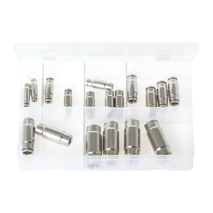 Brass Push-Fit Couplings Straights Metric Box of 18 in 6 Sizes Box of 18 Pieces