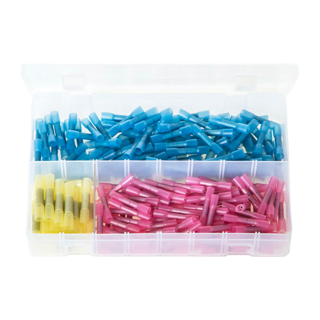 Heat Shrink Terminals Butt Connectors Assorted Box 220 Pieces (Red, Blue, Yellow) Box of 220 Pieces