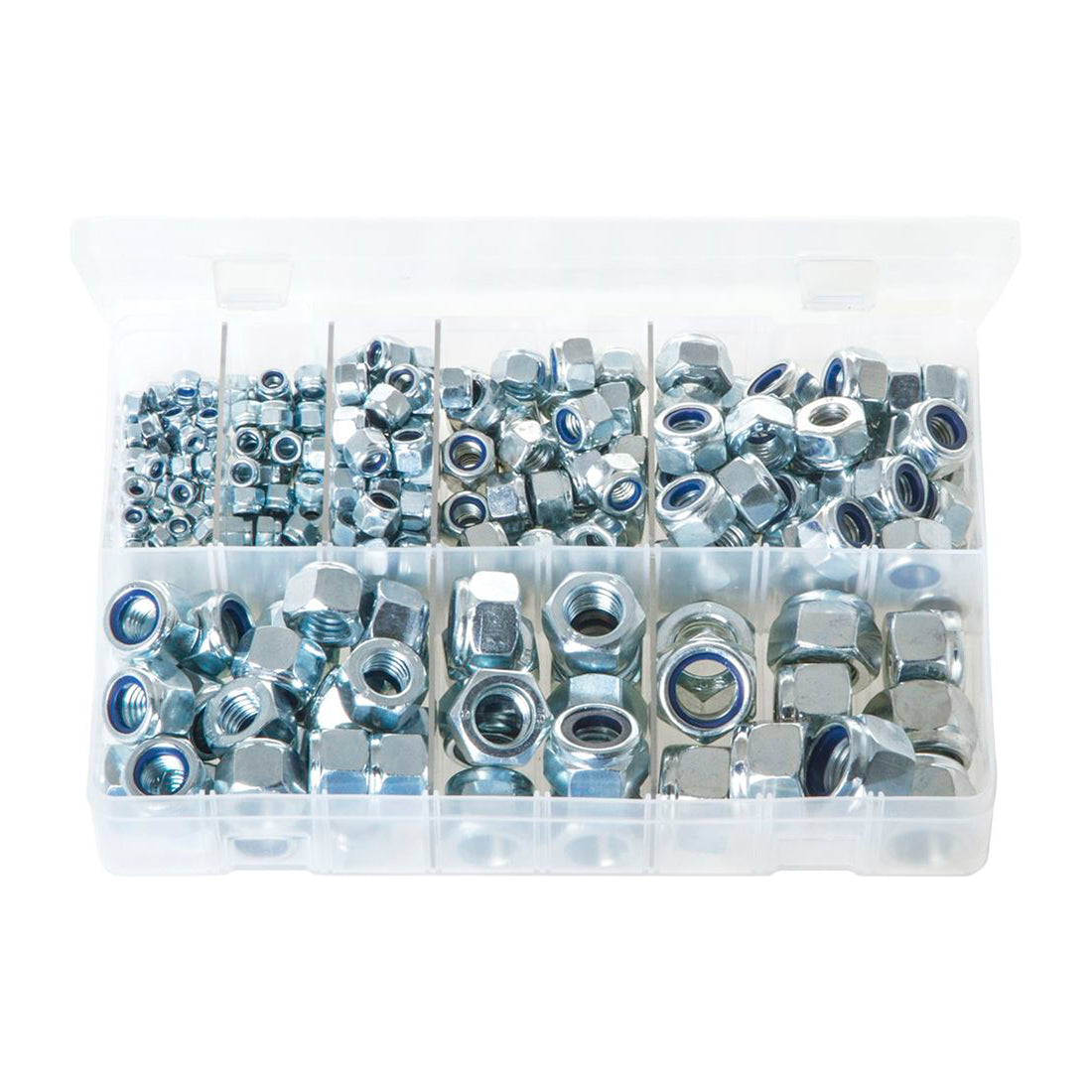 Zinc Plated Steel Nylon Lock Nuts M4-M16 Box of 275 Pieces DIN 982 P-Type Box of 275 Pieces