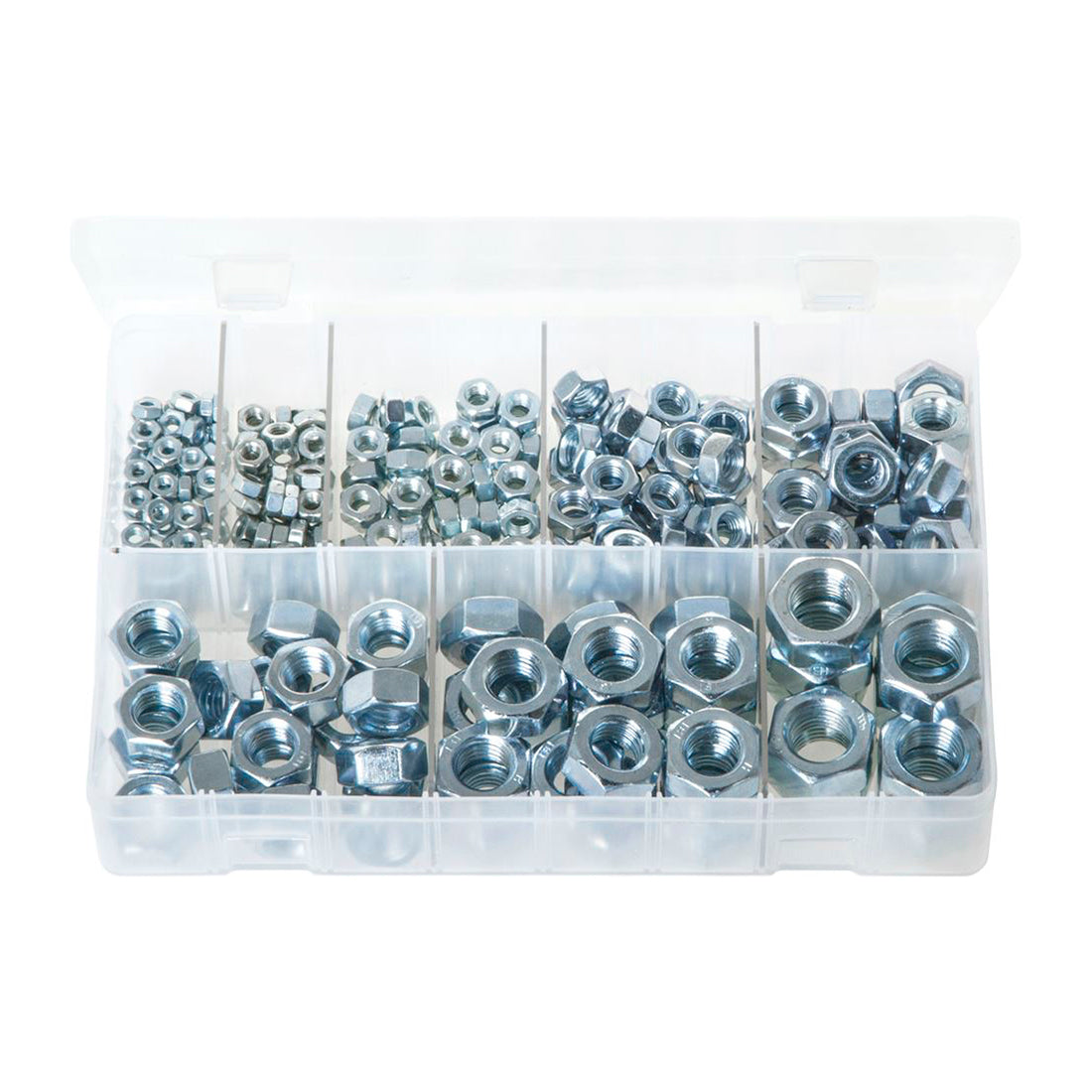 Zinc Plated Steel Nuts M4-M16 Box of 275 Pieces DIN 934 Box of 275 Pieces