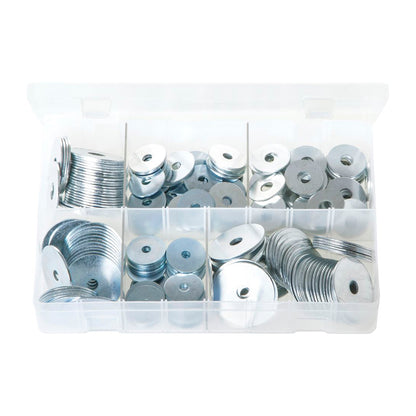 Zinc Plated Steel Repair Washers Box of 220 Assorted Sizes Box of 220 Pieces