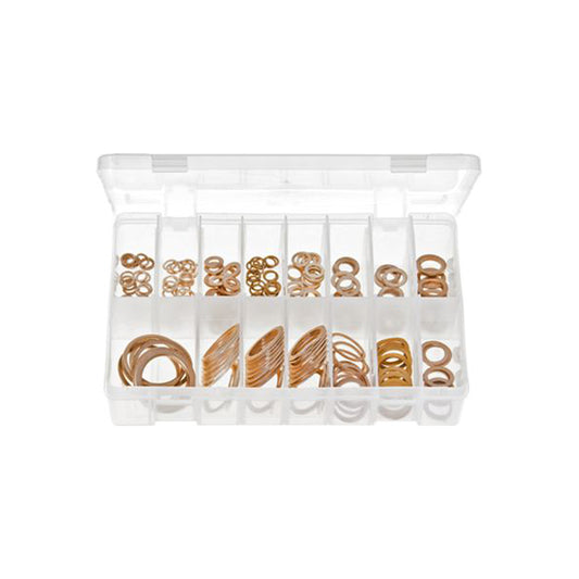 Copper Sealing Washers BSP Assortment - Box of 225 Pieces, 16 Sizes Box of 225 Pieces