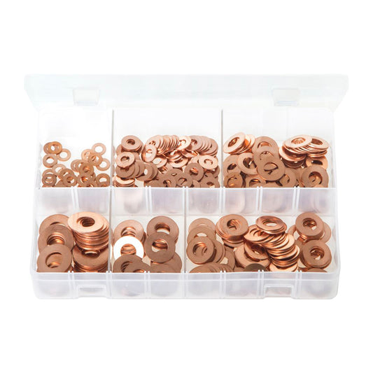 Copper Flat Washers - Box of 400 Pieces, WS 086, Sizes M5–M12 Box of 400 Pieces