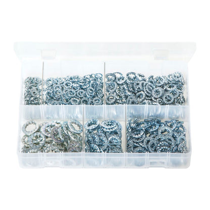 Zinc Plated Steel Serrated Internal Lock Washers Box of 800 DIN 6798 Box of 800 Pieces