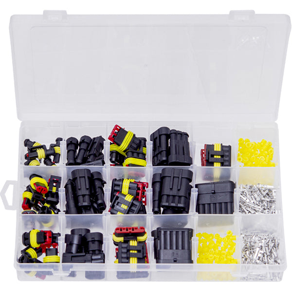 Superseal Waterproof Connector Assortment Box 424 Pieces (1?Way to 6?Way + Pins/Seals) Box of 424 Pieces