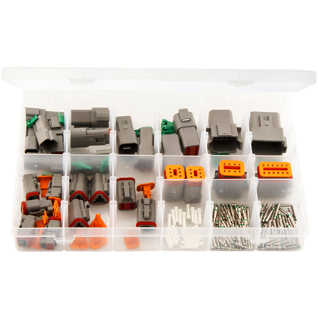 DT Connectors Assorted Box 152 Pieces Waterproof Heavy Duty (2–12 Pin with Wedges & Terminals) Box of 152 Pieces