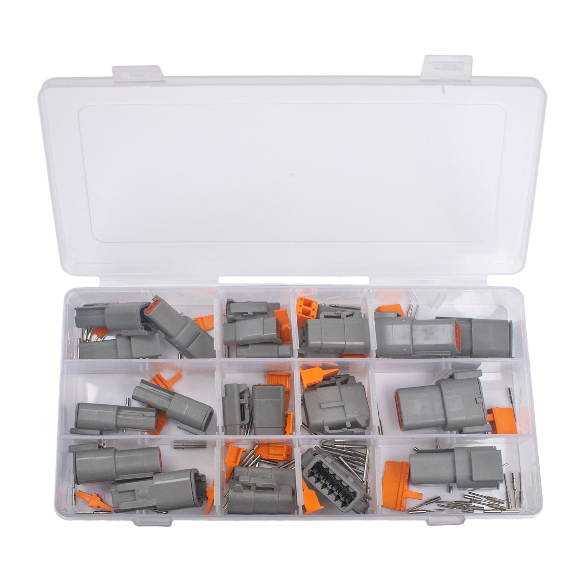 DTM Connectors Assorted Box 126 Pieces Waterproof Heavy Duty (2–12 Pin with Wedges & Terminals) Box of 126 Pieces