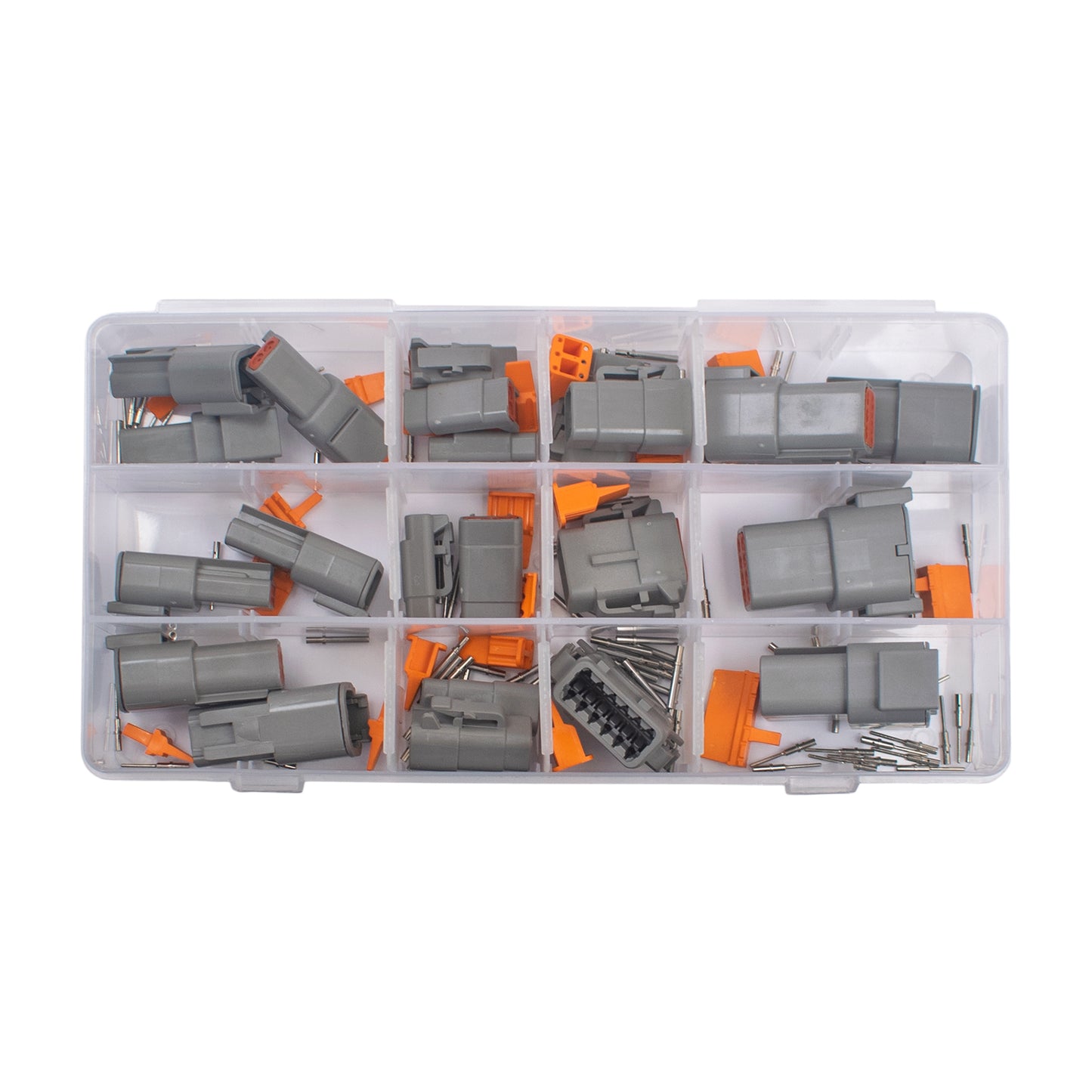 DTM Connectors Assorted Box 126 Pieces Waterproof Heavy Duty (2–12 Pin with Wedges & Terminals) Box of 126 Pieces