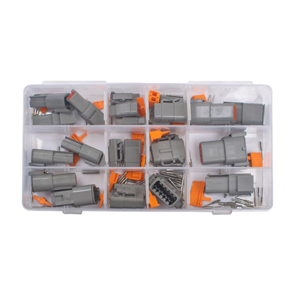 DTM Connectors Assorted Box 126 Pieces Waterproof Heavy Duty (2–12 Pin with Wedges & Terminals) Box of 126 Pieces