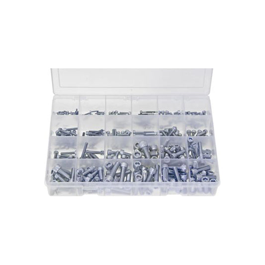 Assorted Zinc Plated Cap Head Socket Screws Box - 300 Pieces, DIN 912 Grade 12.9 Box of 300 Pieces
