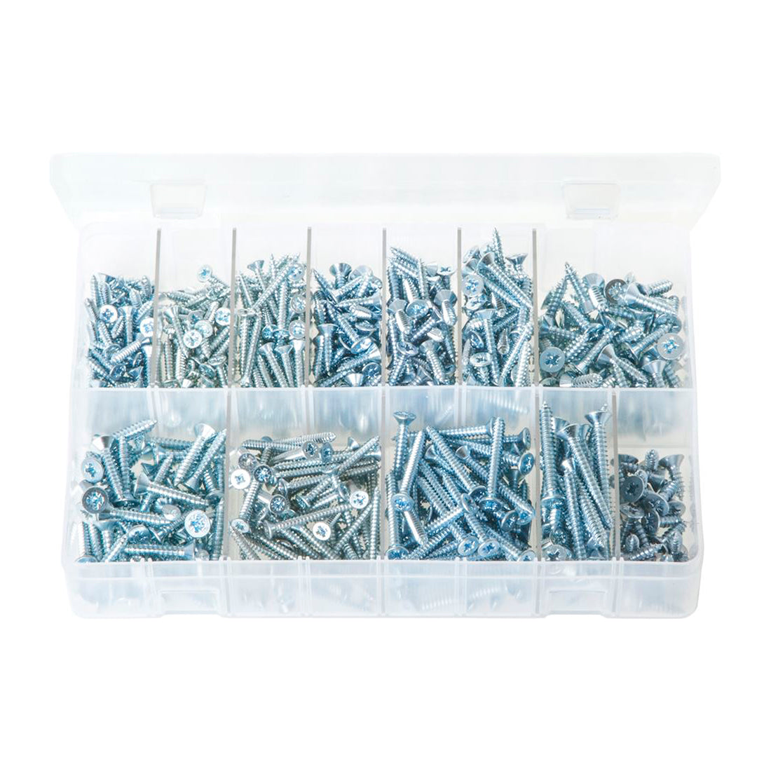 Self-Tappers Countersunk Pozi Box of 550 Zinc Plated Steel Box of 550 Pieces