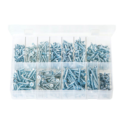 Self-Tappers Countersunk Pozi Box of 550 Zinc Plated Steel Box of 550 Pieces