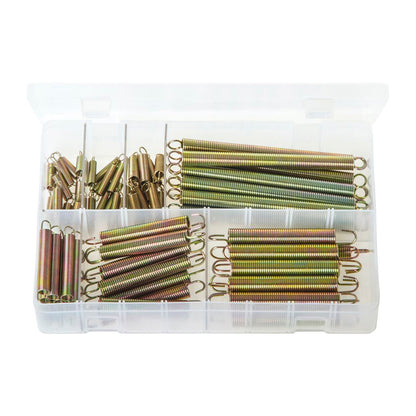 Expansion Springs Assortment - Box of 70 Pieces, 7 Sizes (29.5x6.4mm to 126x9.4mm) Box of 70 Pieces