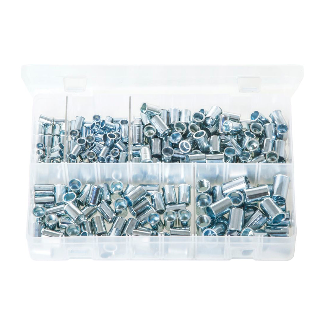 Zinc Plated Steel Threaded Inserts Regular Box of 250 Pieces Assorted Sizes Box of 250 Pieces