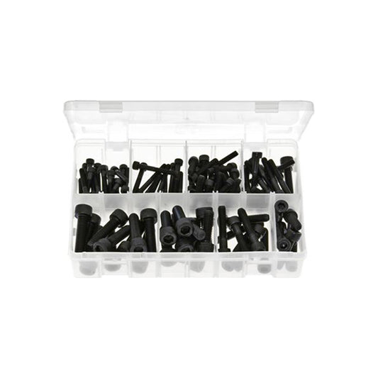 Assorted Black Cap Head Socket Screws Box - 100 Pieces, DIN 912 Grade 12.9 Box of 100 Pieces