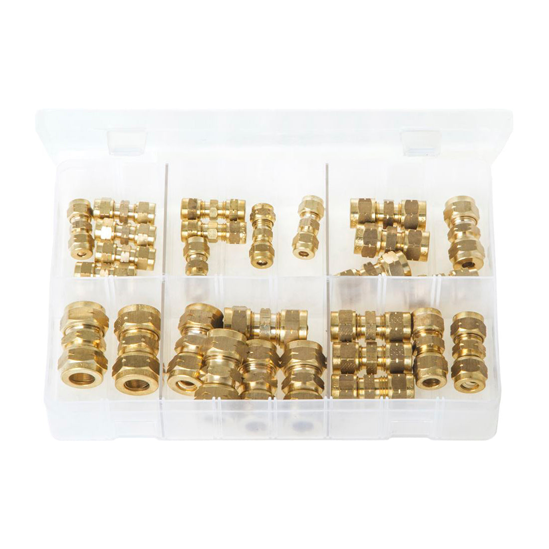 Tube Couplings Brass Metric Box of 27 in 6 Sizes Box of 27 Pieces