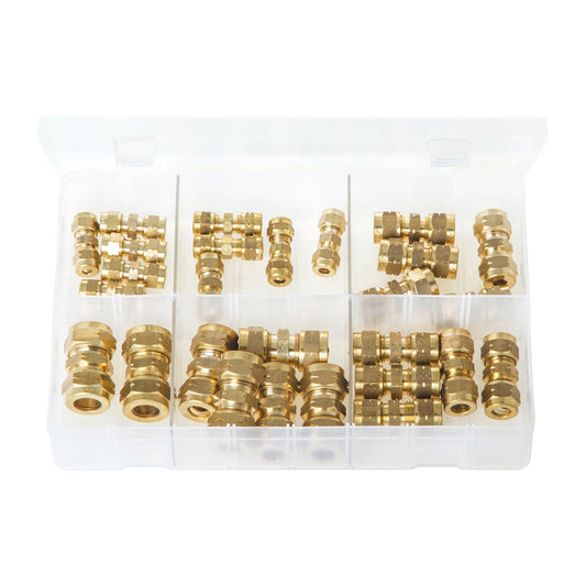 Tube Couplings Brass Metric Box of 27 in 6 Sizes Box of 27 Pieces