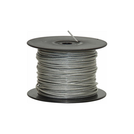 Poly?Coated Wire with Ferrules - 1.5mm Steel Wire, PVC Sleeve Ø2.5mm, 100m Roll Qty 1 Coil