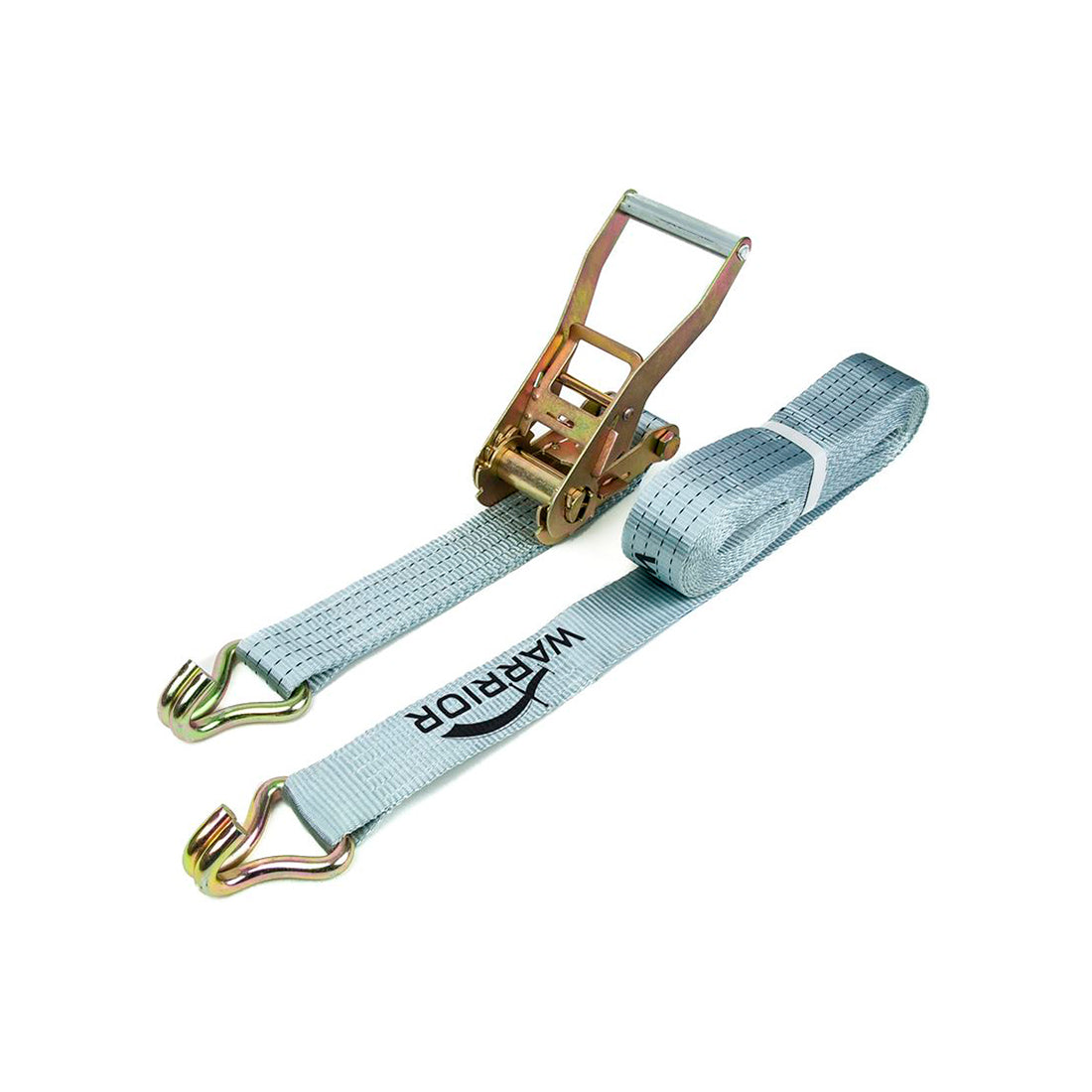 Warrior Ratchet Strap 4000kg Capacity 50mm x8m Claw Hooks EN?12195?2 Certified Qty 2 Piece Set