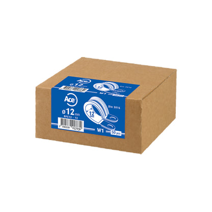 Ace Rubber Lined P-Clip 21mm Zinc Plated EPDM Double Thickness DIN3016 Pack of 50