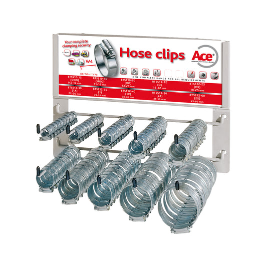 Ace W4 Hose Clip Dispenser 100pc Set Stainless Steel AISI304 Band 10/12mm Qty 1 Set