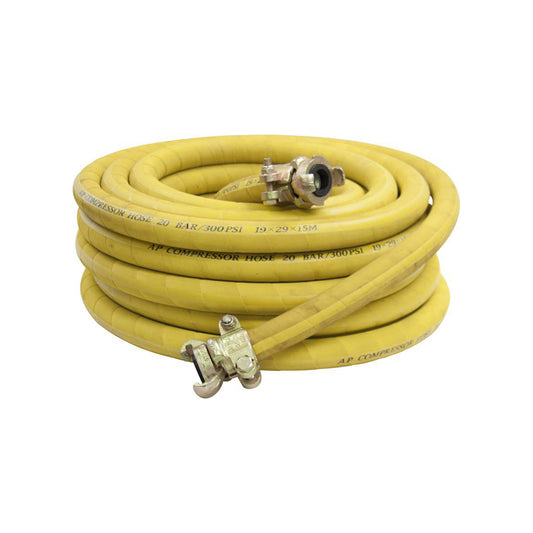 Compressor Airline Hose 3/4" x 15m - Brass Claw Couplings, 20 bar / 300 PSI Qty 1 Coil