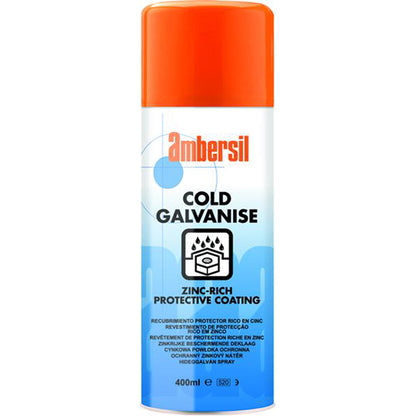 AMBERSIL AMBERSIL Cold Galvanise - 400ml Aerosol, Zinc Rich Acrylic Coating, 88% Zinc Content, Anti?Corrosion Qty 1